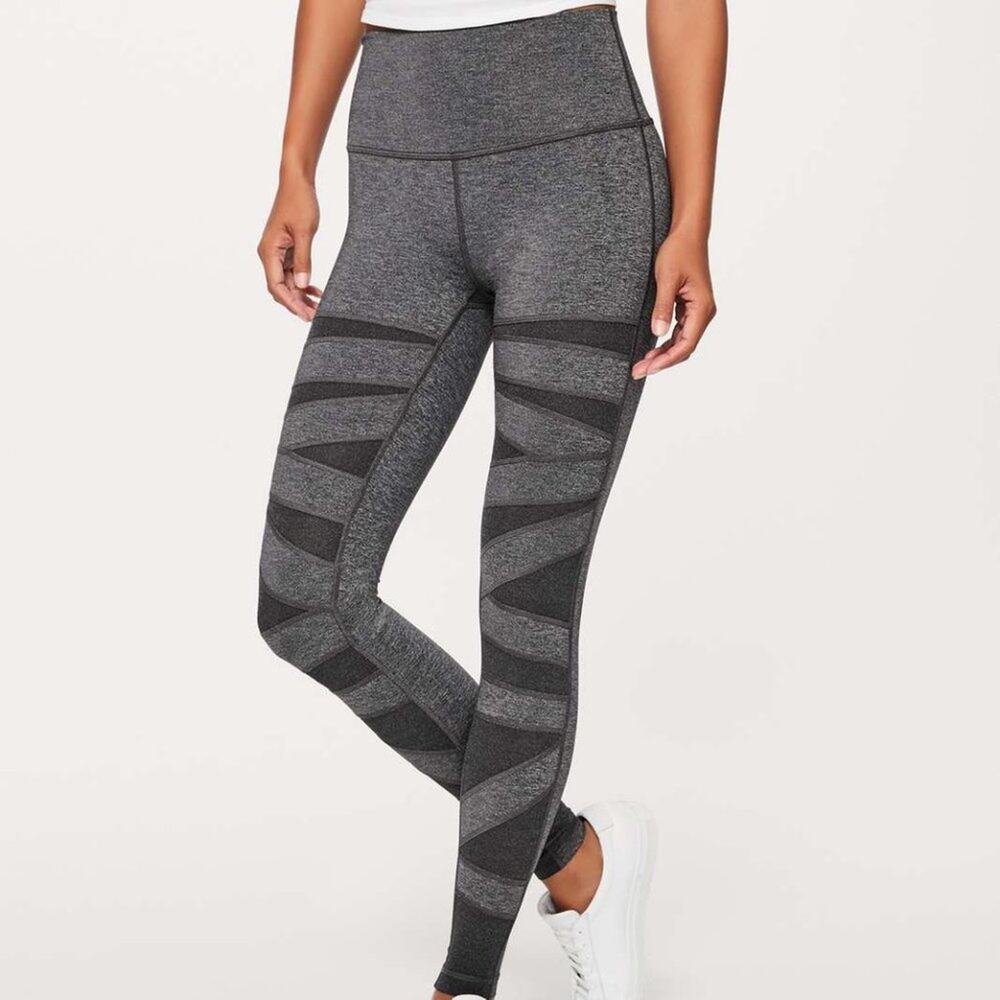 lululemon athletica Gray Patterned High-Waist Leggings